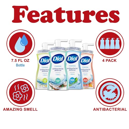 Dial Complete Foaming Anti-Bacterial Hand Wash 4-Pack - Assorted Scents, 7.5 oz Each