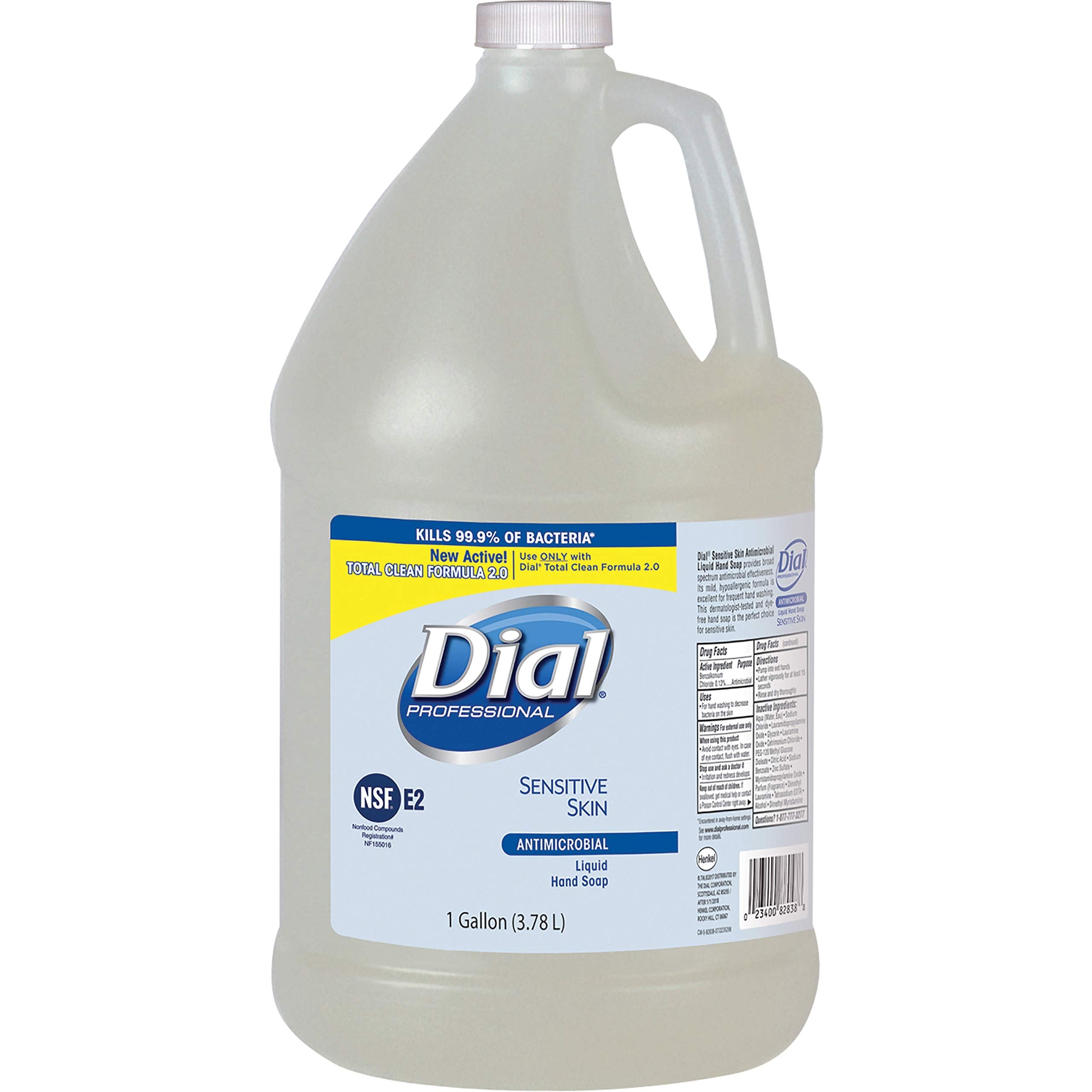 Dial Sensitive Skin Antimicrobial Soap Refill – 1 gal (3.8 L) – Kills Germs – Skin & Hands