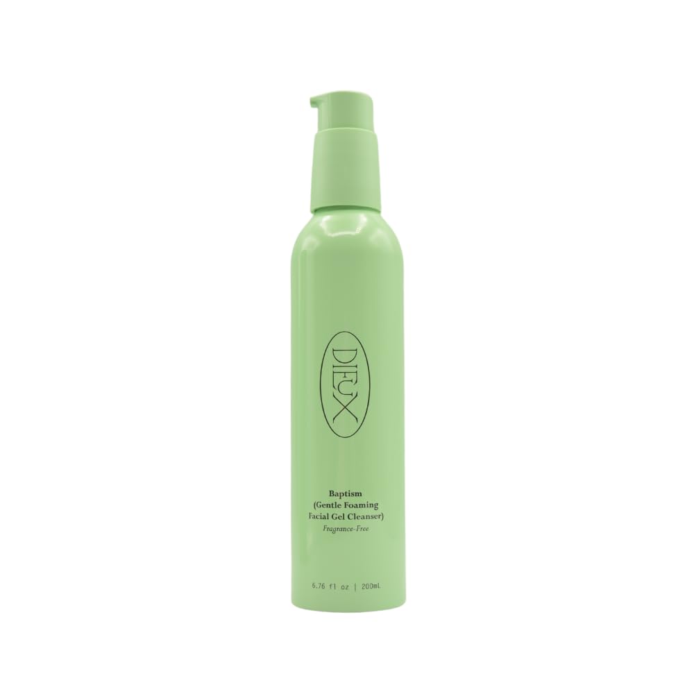 Dieux Baptism Gentle Foaming Facial Gel Cleanser — Fragrance Free, 6.76 oz