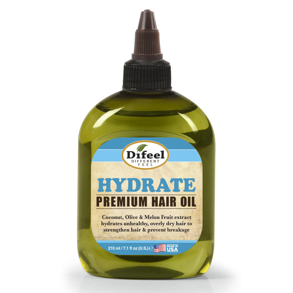 Difeel Hydrate Hair Oil 7.1 oz | 99% Natural Hair Care Solutions