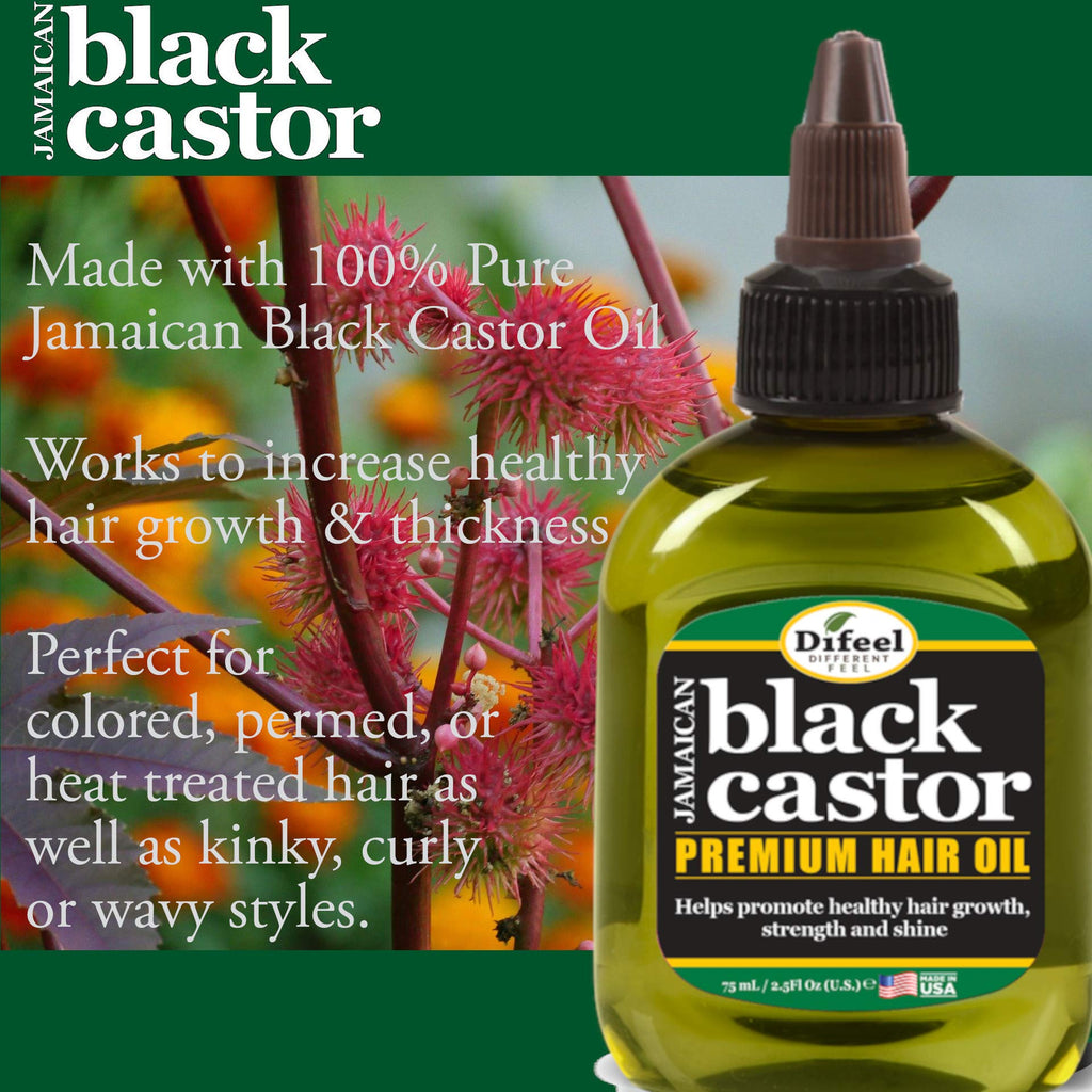 Difeel Superior Growth 4-Piece Jamaican Black Castor Set — Shampoo, Mask, Root Stimulator & Oil (12 oz / 2.5 oz)