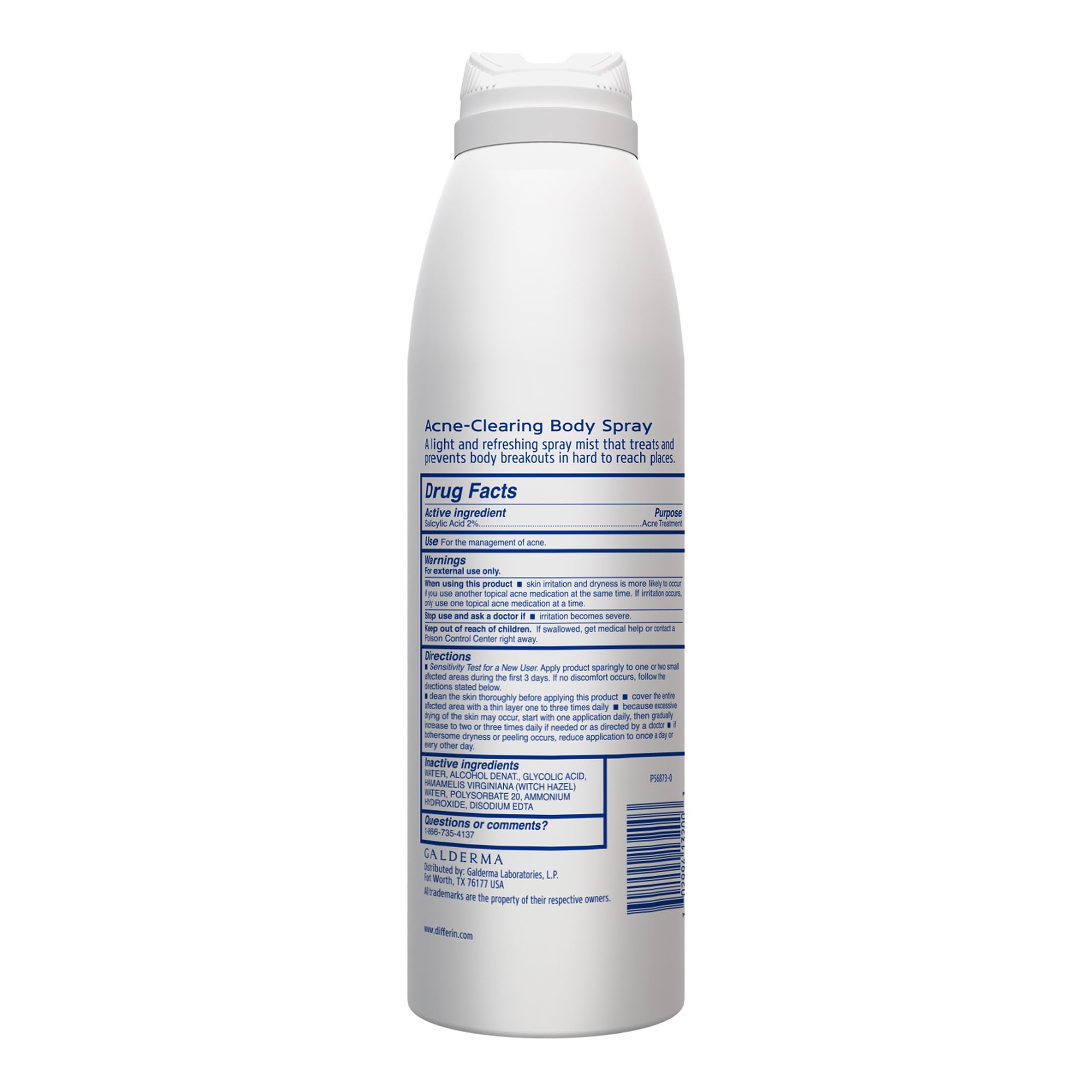 Differin Acne-Clearing Body Spray with Salicylic Acid – 2% SA, 360° Mist, 6 oz