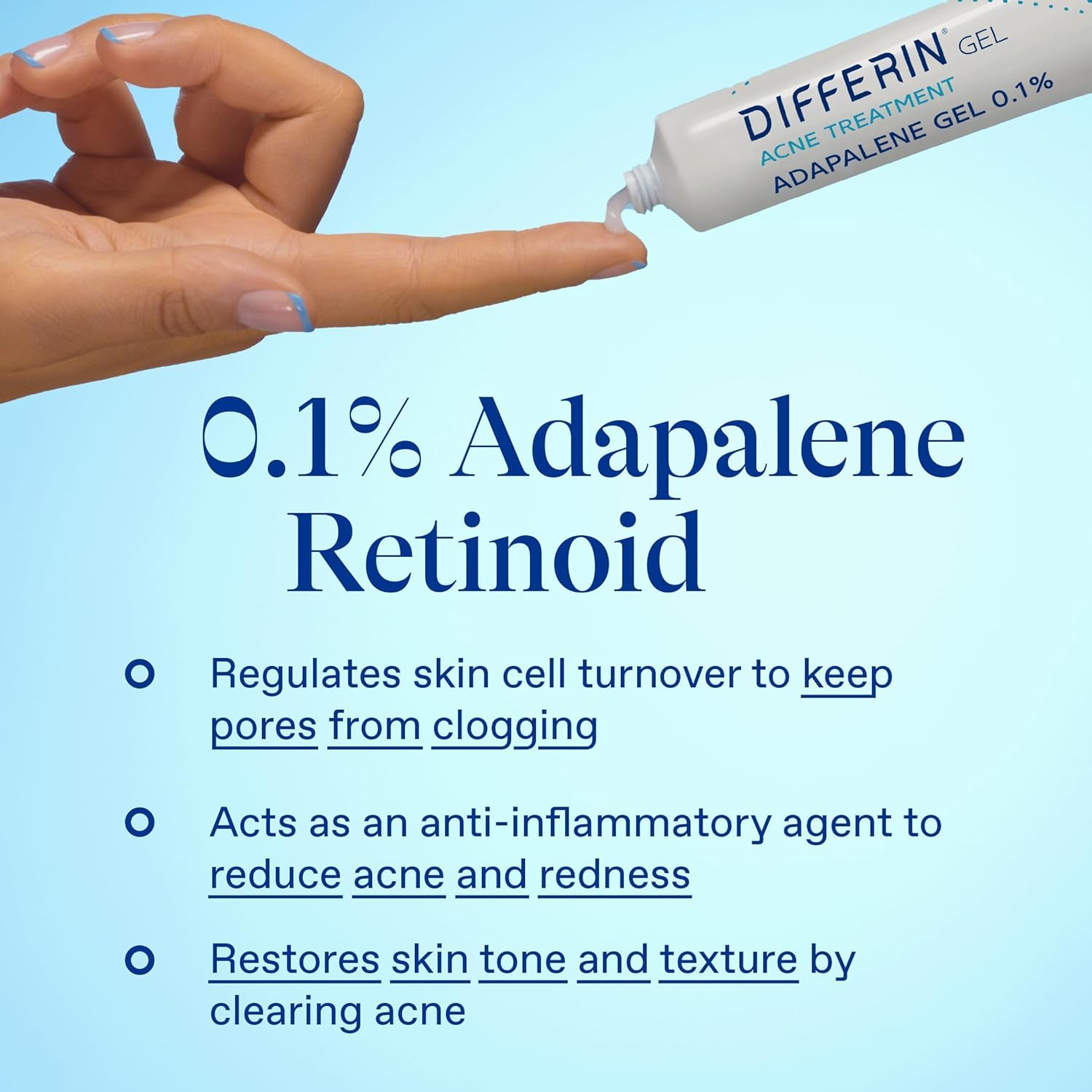 Differin Acne Treatment Gel 0.1% Adapalene – 15g Tube