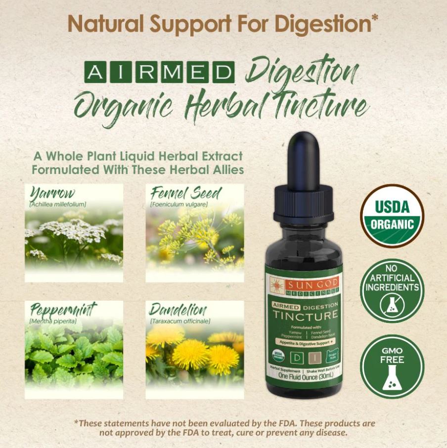 ORGANIC DIGESTION Herbal Tincture - Support your Natural Digestive Efficiency