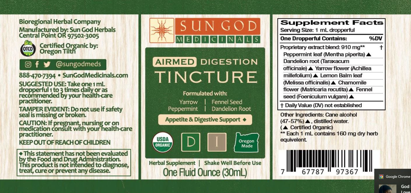ORGANIC DIGESTION Herbal Tincture - Support your Natural Digestive Efficiency