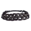 DIGUAN Hollow-Out Synthetic Hair Braided Headband – Deep Brown for Women
