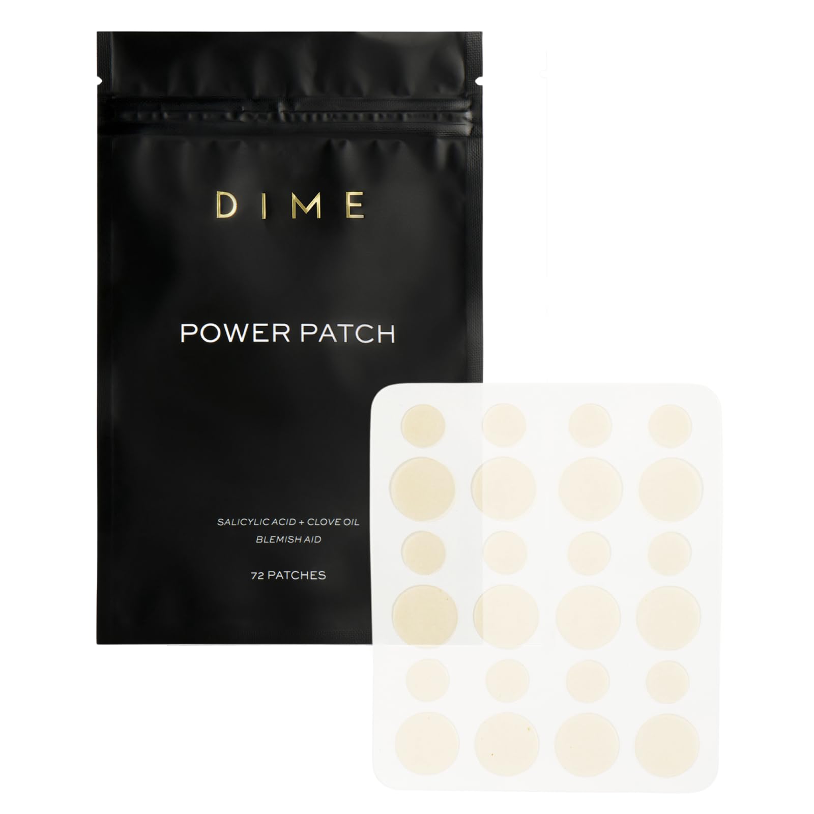 DIME Beauty Power Patch – 72 Count Hydrocolloid Pimple Patches with Salicylic Acid, Vitamin A & Clove Oil