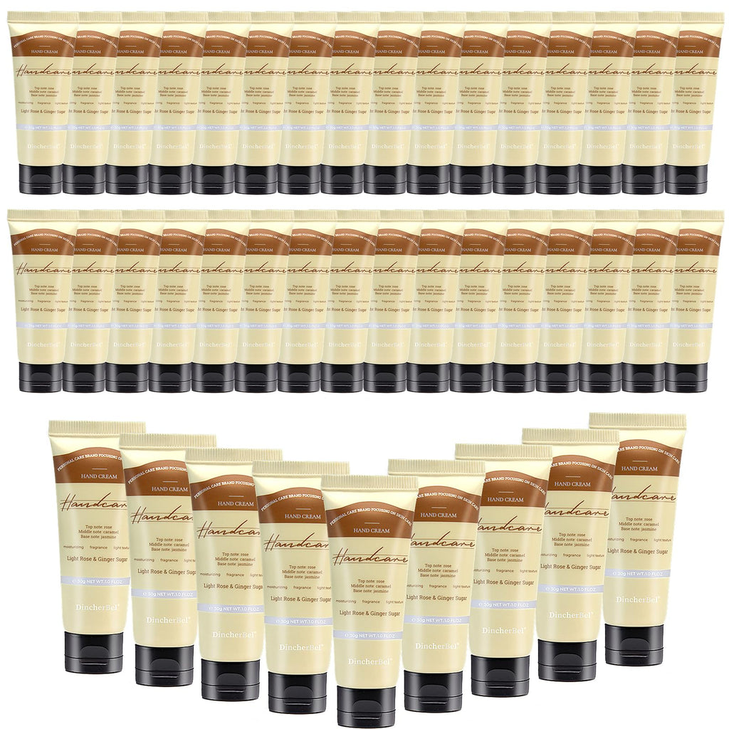 DincherBel 100-Pack Light Rose & Ginger Sugar Hand Cream – Travel Size 1 oz/30 ml