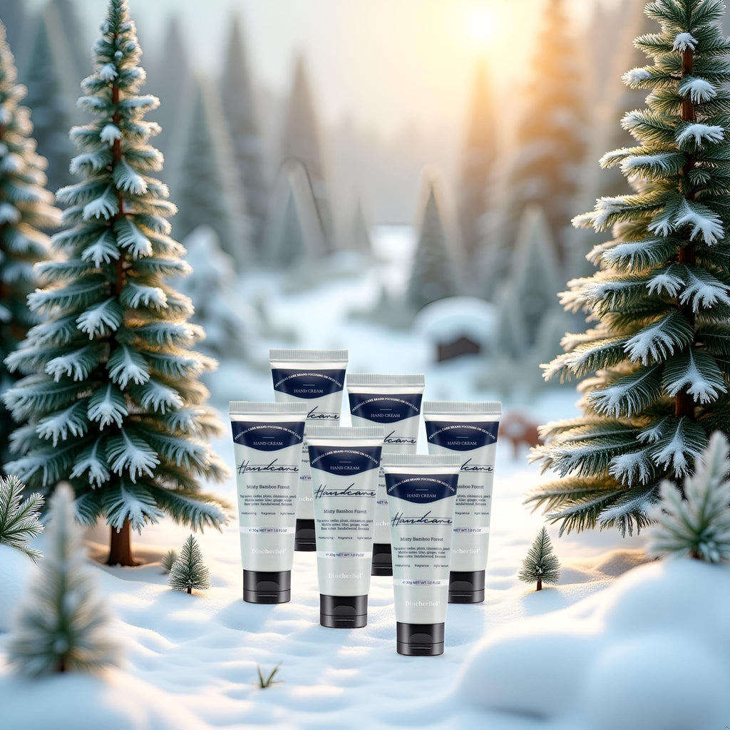 DincherBel 6-Pack Travel Size Hand Cream Set – 1oz Moisturizing Lotion with Misty Bamboo Forest Scent