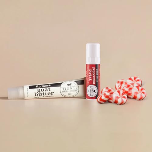 Dionis Goat Butter Overnight Lip Mask & Peppermint Twist Lip Balm Set (2-Pack)