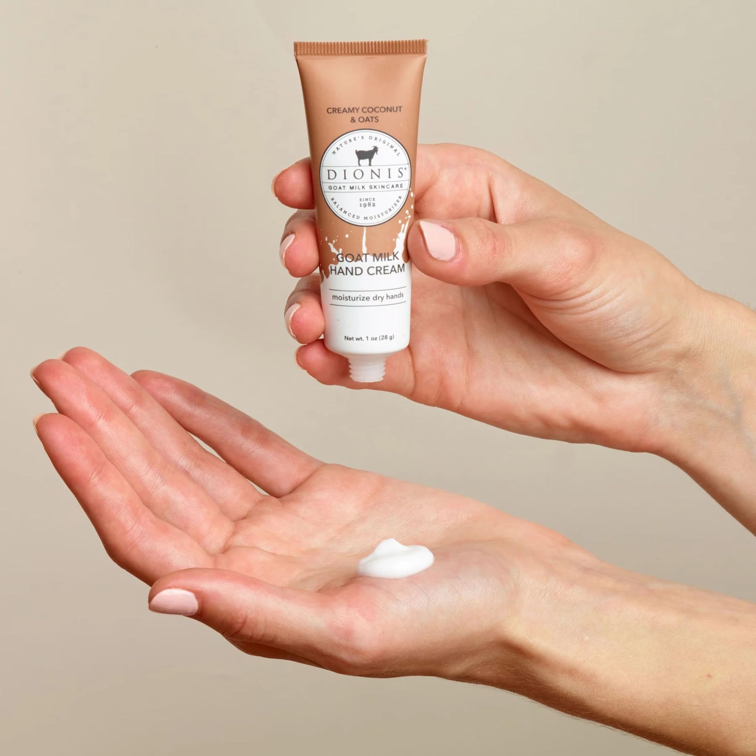 Dionis Goat Milk Hand Cream – Creamy Coconut & Oats (1oz, Pack of 6)