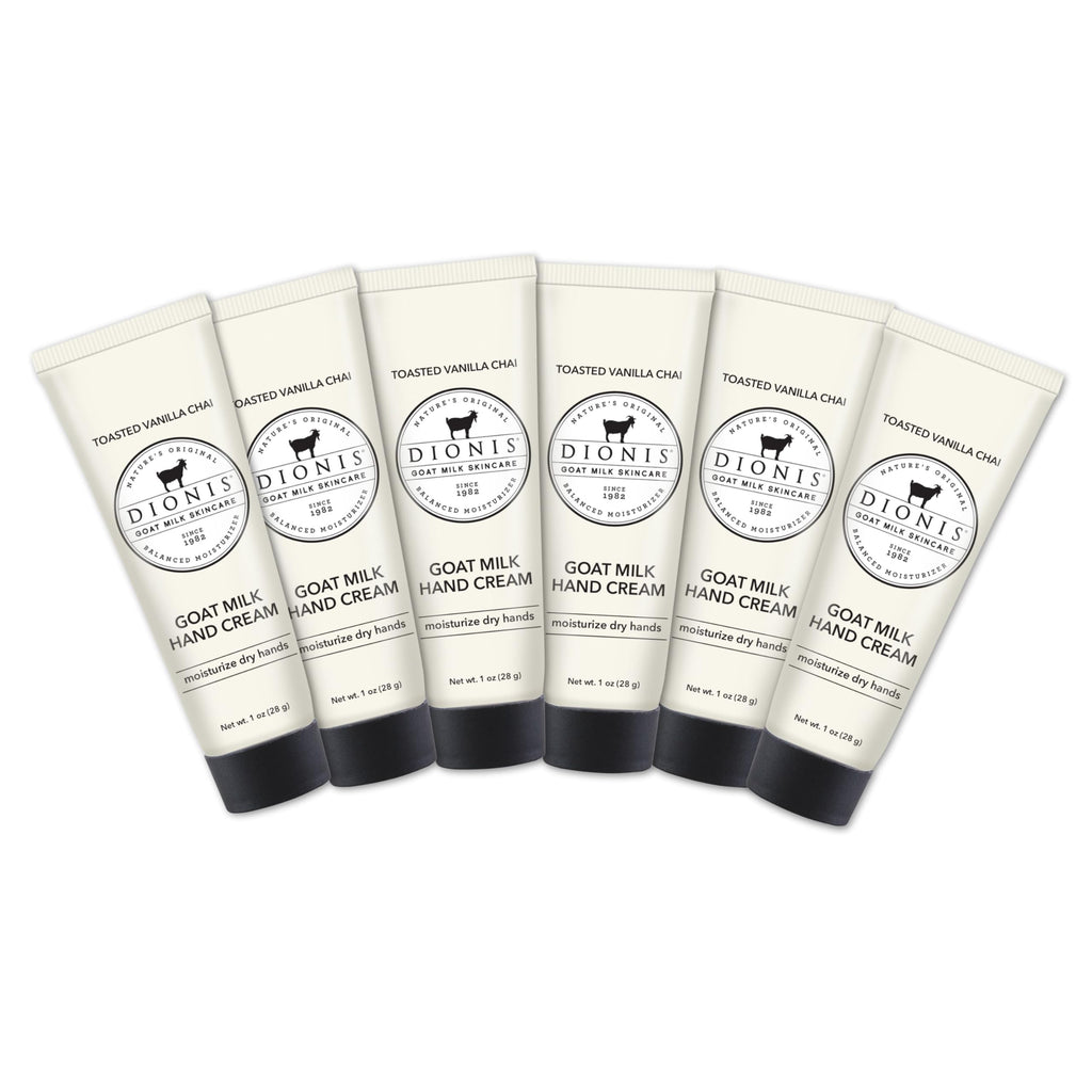 Dionis Goat Milk Hand Cream Vanilla Chai 1oz (Pack of 6) | Hydrating, Non-Greasy