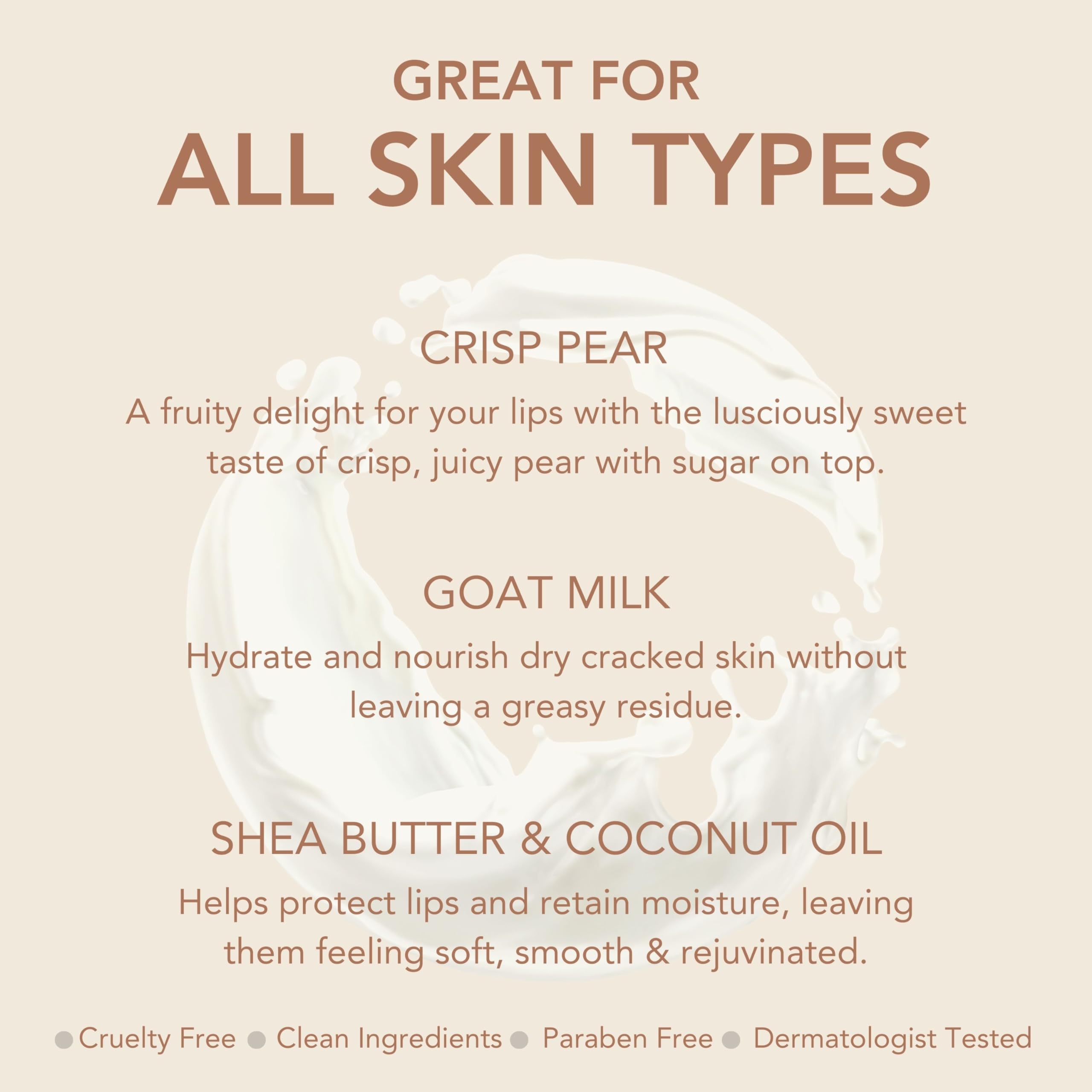 Dionis Goat Milk Lip Balm Crisp Pear 0.28oz – 3 Pack | Natural Lip Care