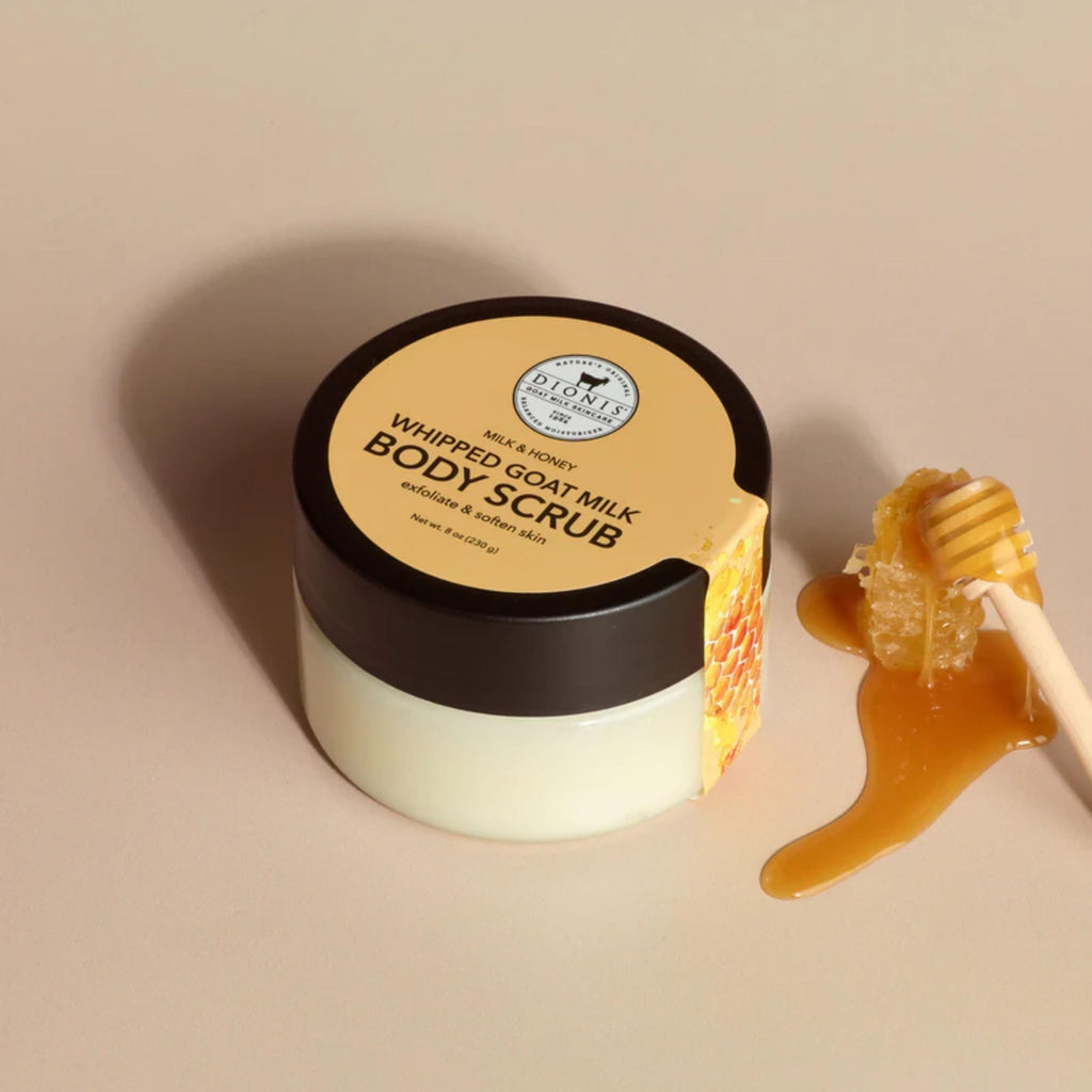 Dionis Goat Milk Whipped Body Scrub Milk & Honey 8oz – Hydrating, Gentle Exfoliation