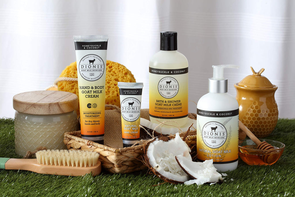 Dionis Goat Milk Hand Cream – Honeysuckle & Coconut Scent, 1 oz | Made in USA