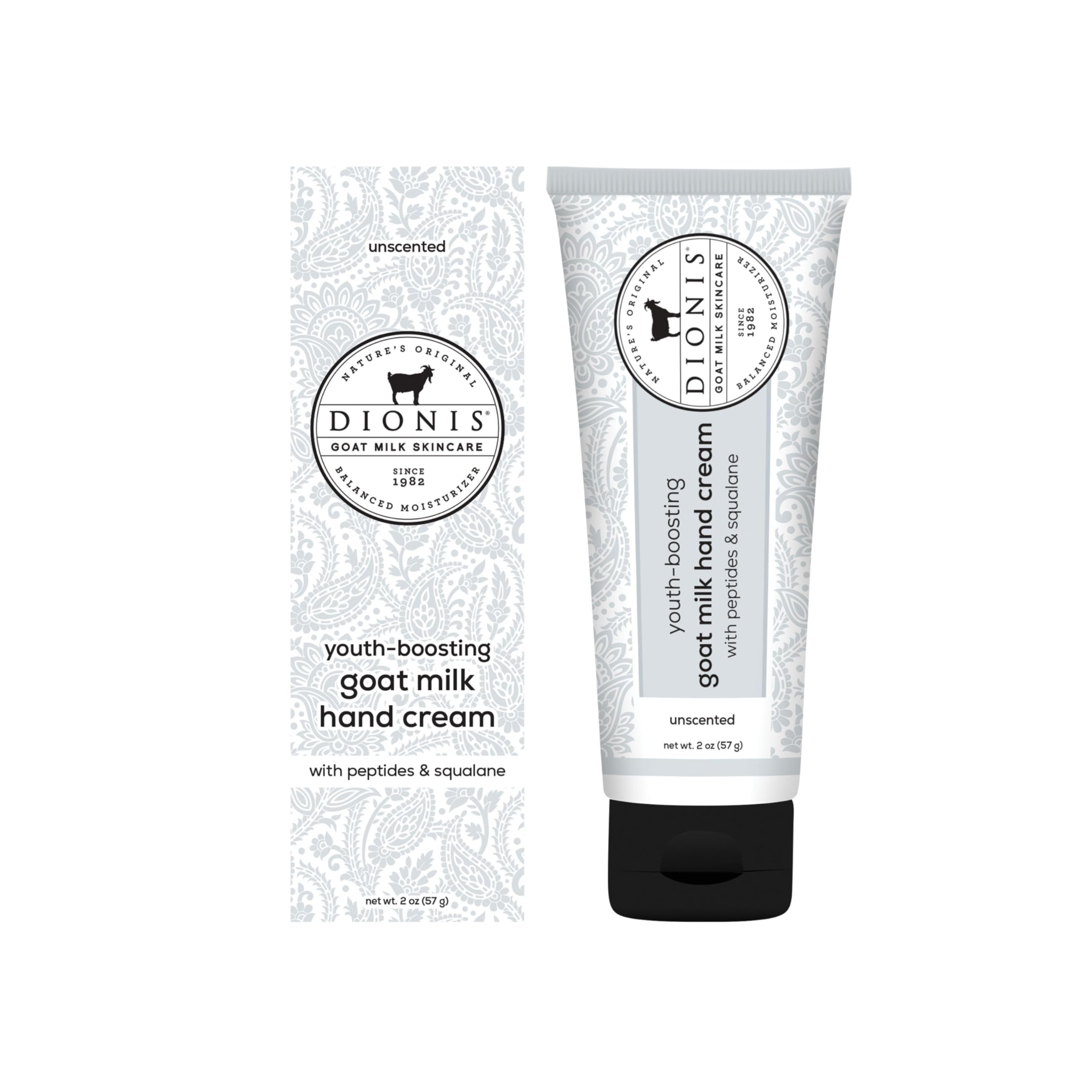 Dionis Youth Boosting Goat Milk Hand Cream 2 oz – Fragrance Free, Peptides & Squalane