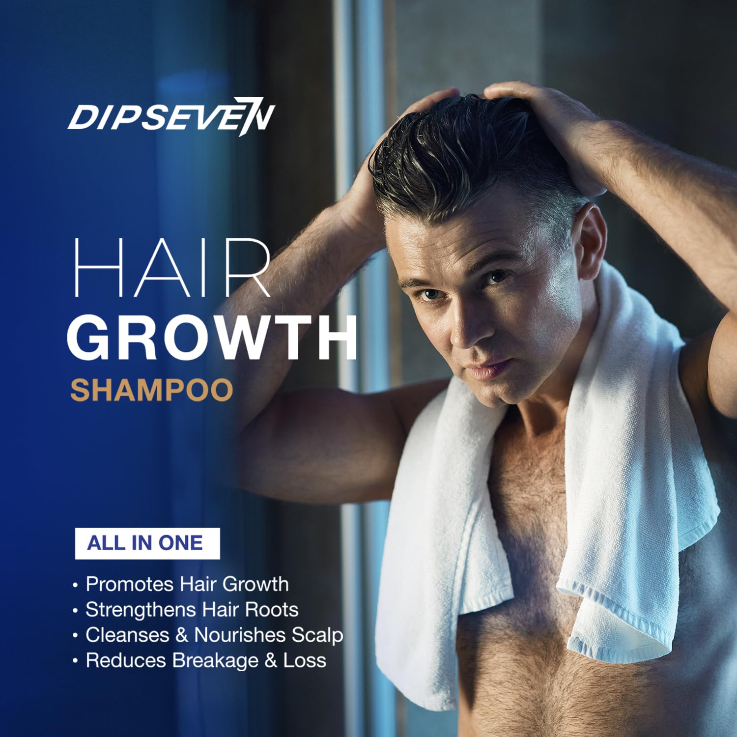 DIPSEVEN Biotin Hair Growth Shampoo for Men – DHT-Blocking Root Activator, Thicker & Stronger Hair