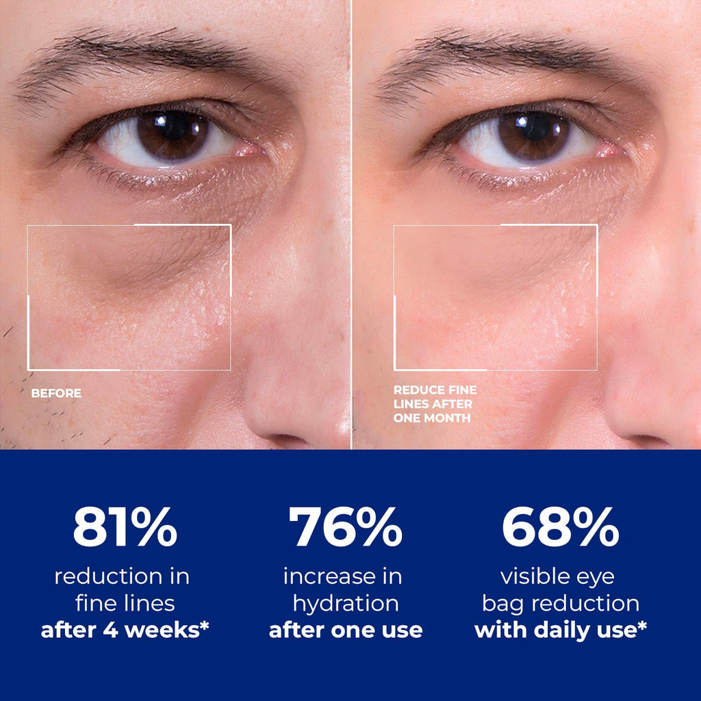 DIPSEVEN Men's Eye Cream - Under Eye Treatment for Bags, Wrinkles & Dark Circles - Peptides + Hyaluronic Acid