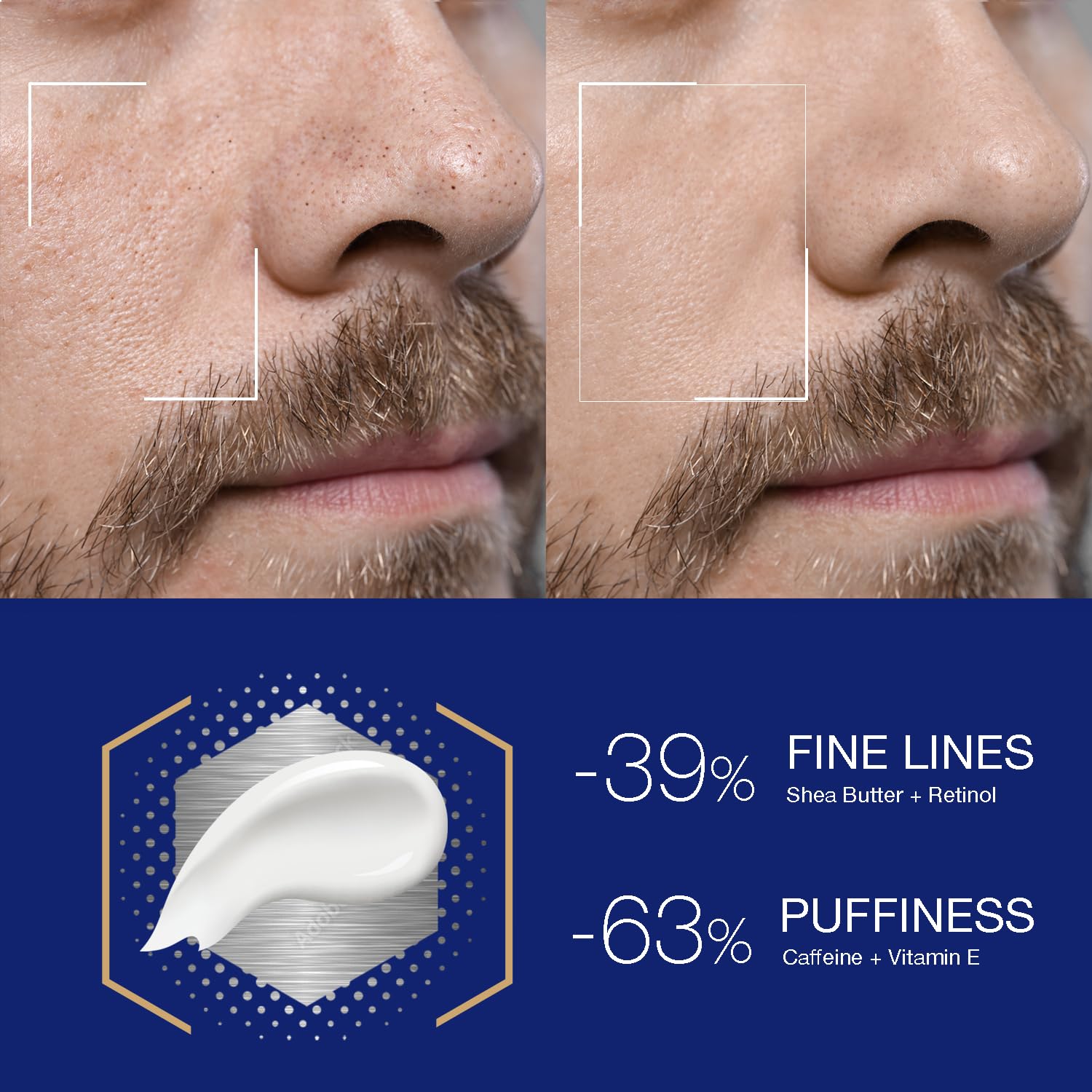 DIPSEVEN 6 in 1 Face Cream for Men – Anti-Aging Moisturizer with Peptides, Hyaluronic Acid & Squalane | Wrinkle & Eye Bag Treatment (2 PCS)
