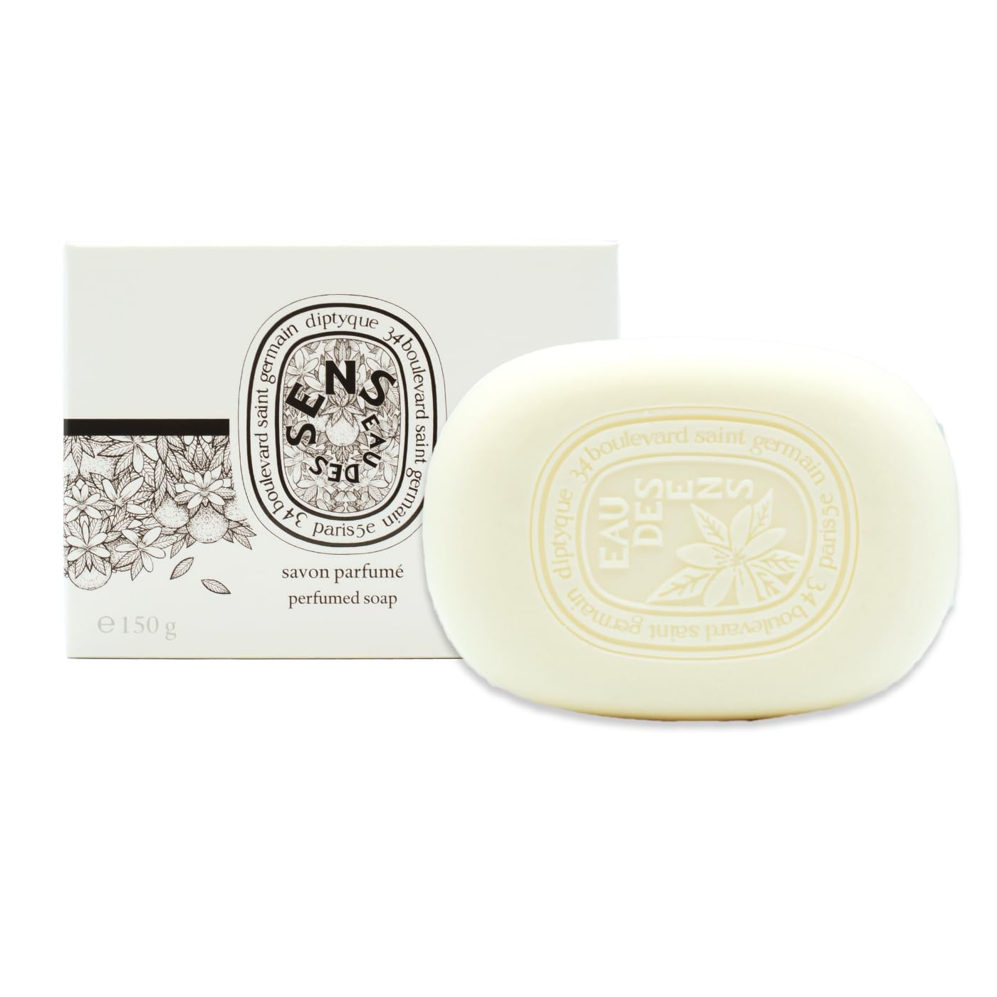 Diptyque Eau des Sens Scented Shower or Bath Soap 150g – Luxury Soap Bar by Diptyque Paris