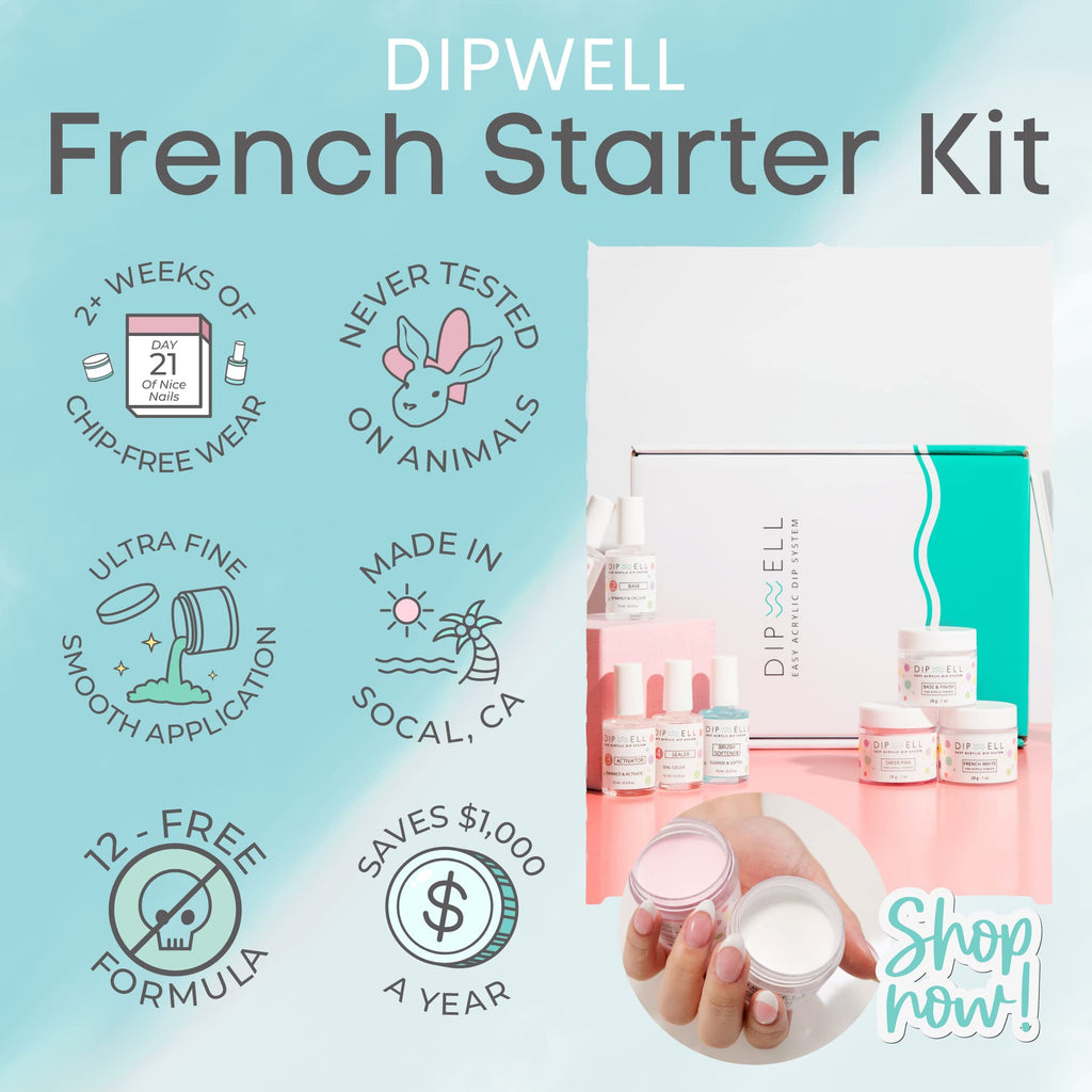DipWell Dipping Nail Starter Kit – Easy Acrylic Powder & Gel System for French Set