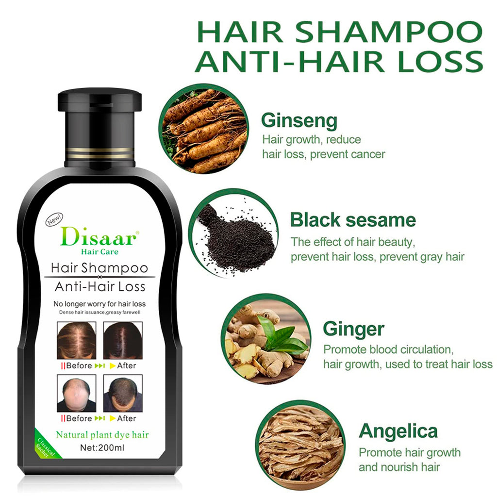 DISAAR Beauty Anti-Hair-Loss Shampoo & Growth Serum 200ml – Herbal Scalp Care & Regrowth Support