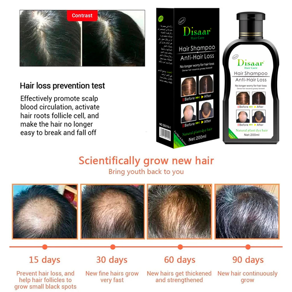 DISAAR Beauty Anti-Hair-Loss Shampoo & Growth Serum 200ml – Herbal Scalp Care & Regrowth Support