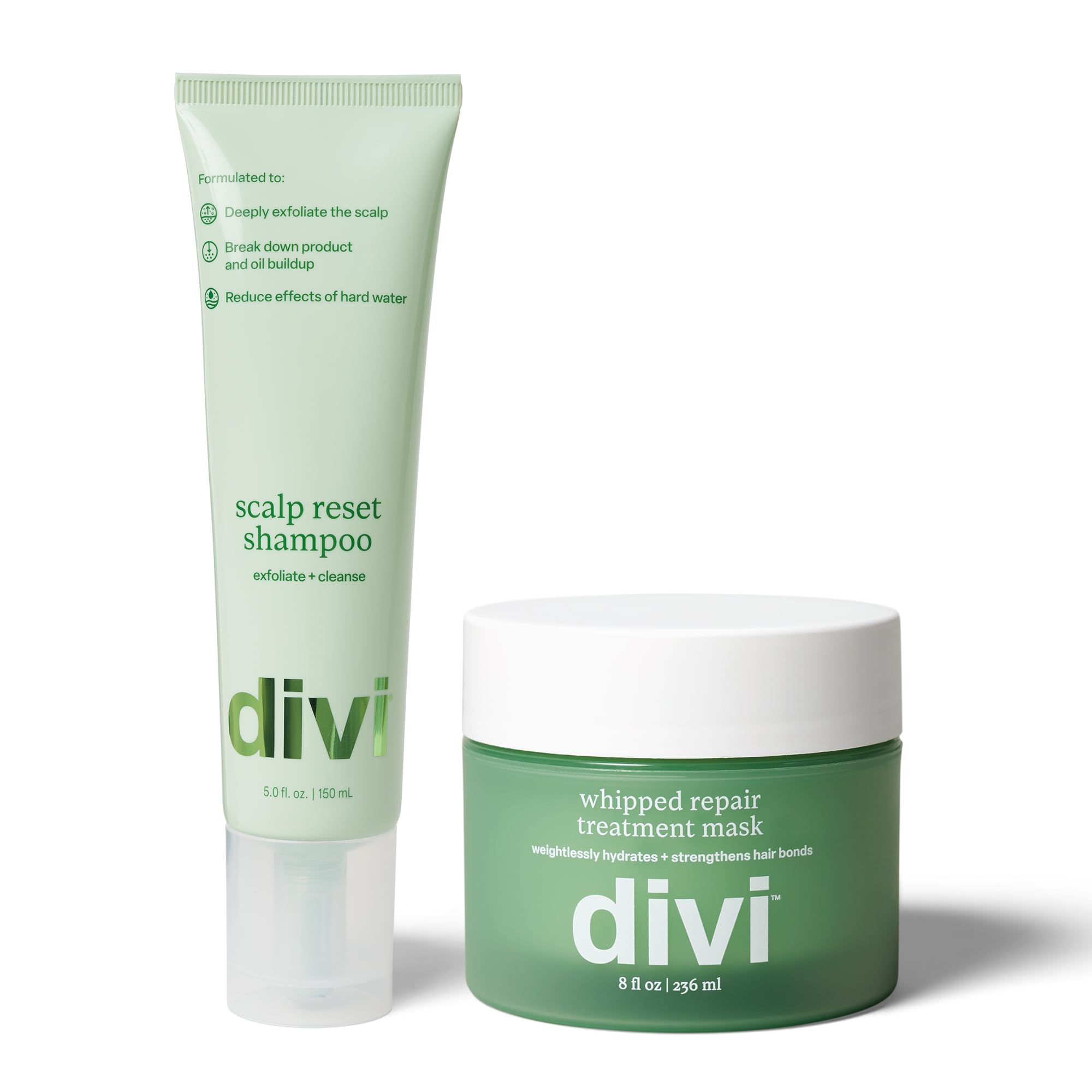 Divi Clarifying Scalp Reset Shampoo & Whipped Repair Mask Set – Deep Cleansing, Oil Control & Bond Repair (2-Piece)