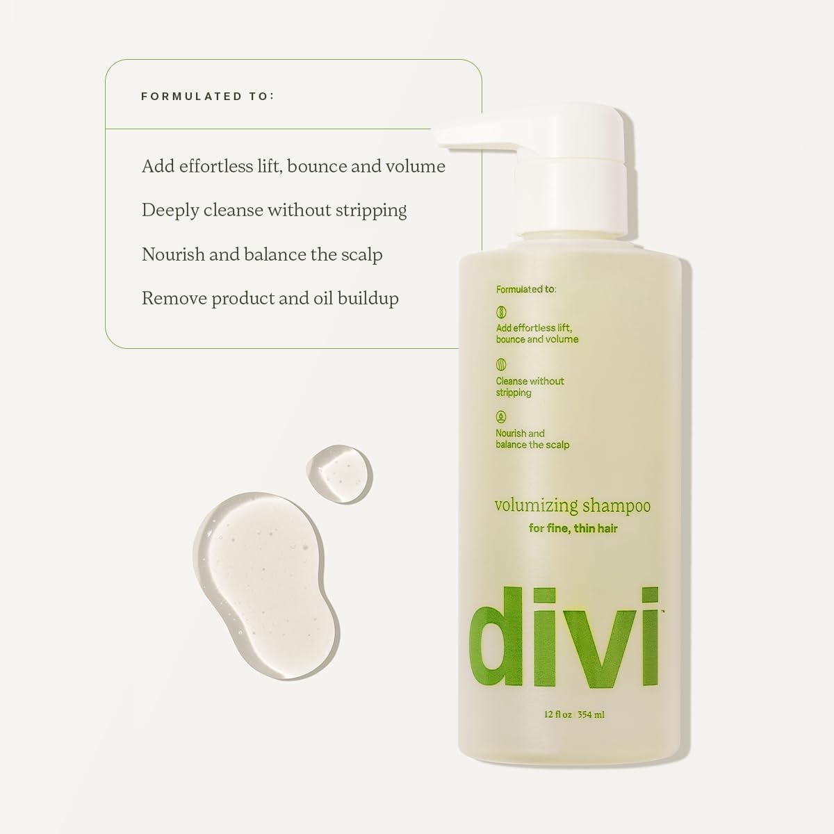 Divi Volumizing Shampoo & Conditioner Set – Lightweight Hair Care for Fine & Thinning Hair