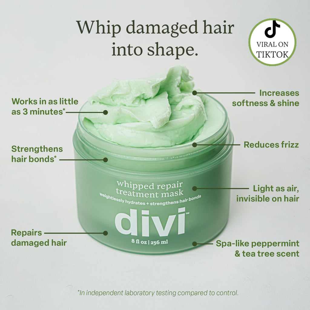 Divi Whipped Repair Hair Mask – Deep Conditioning for Dry, Damaged & Color-Treated Hair (8 oz)