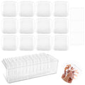 DIVINA VITAE 36Pcs Clear Nail Box Organizer Set – Press-On Display Box with 3 Storage Boxes & 60 Adhesive Strips