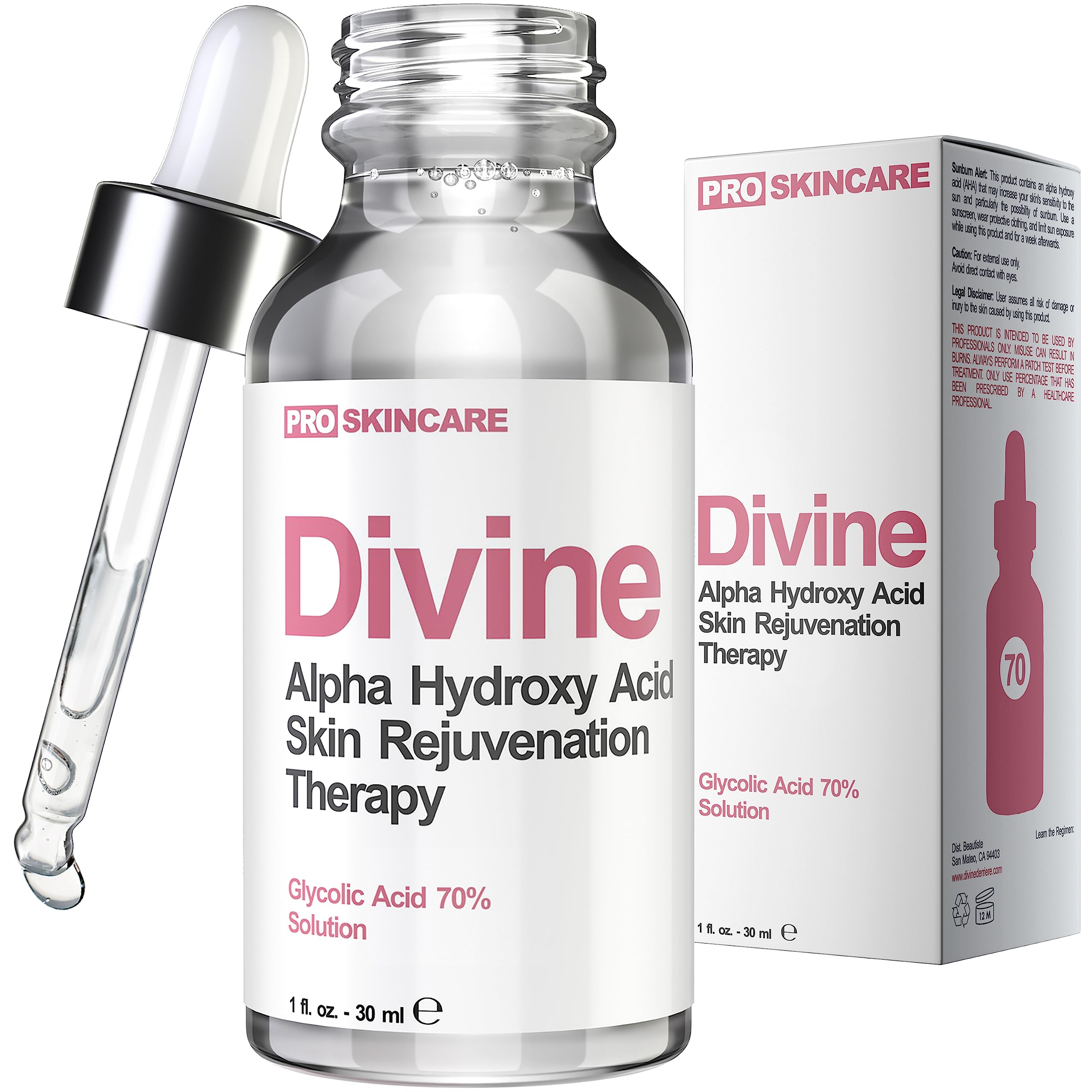 Divine Derriere Glycolic Acid Peel 70% – At-Home Professional Chemical Peel for Face
