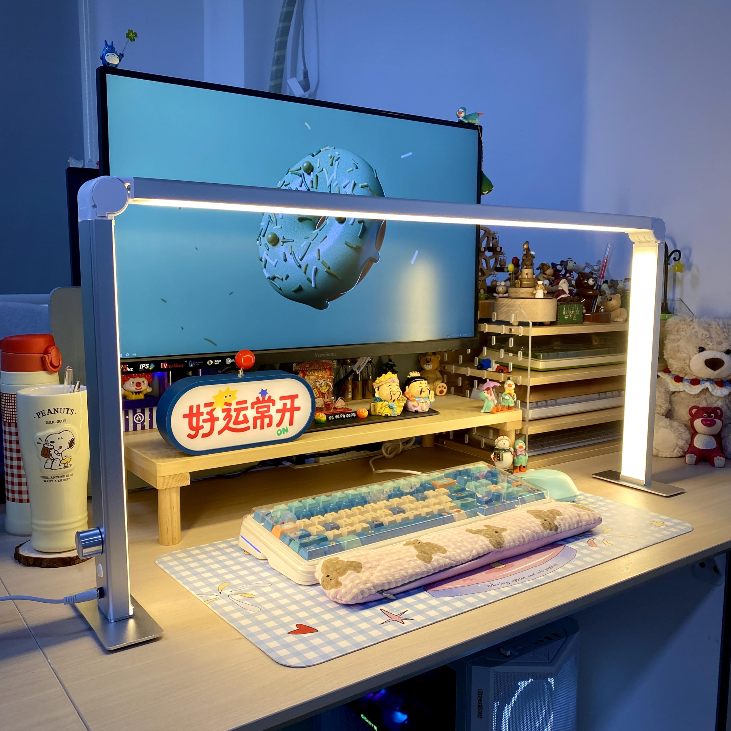 DLITISH Foldable Nail Desk Lamp 48W – 33in Square LED Table Light, 3 Modes, 3000–6000K, Silver