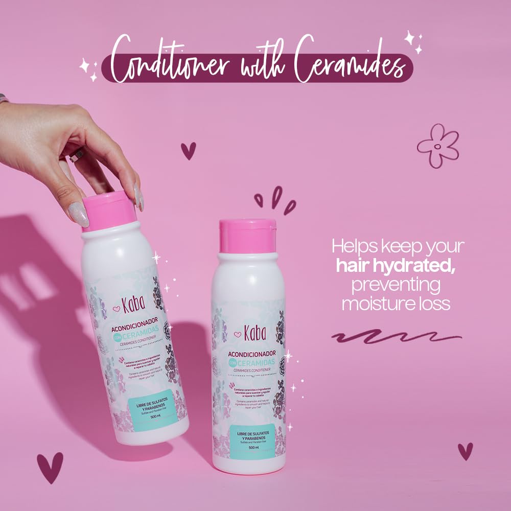 D'Luchi Kaba Ceramide Conditioner for Dry & Damaged Hair | Frizz Control & Color-Treated Care | 17oz