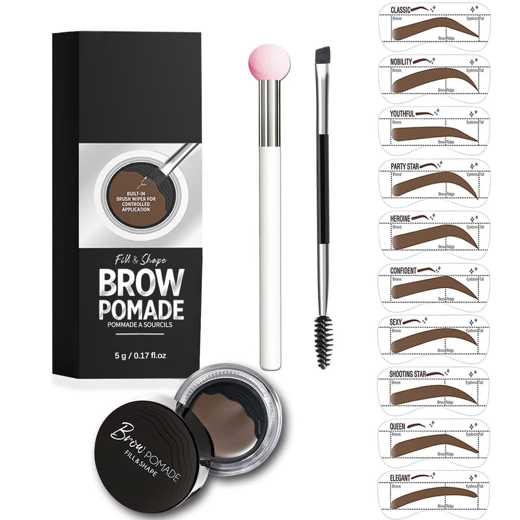 Dmktu Eyebrow Stencil Kit – Stamp & Templates for Natural, Smudge-Proof Brows