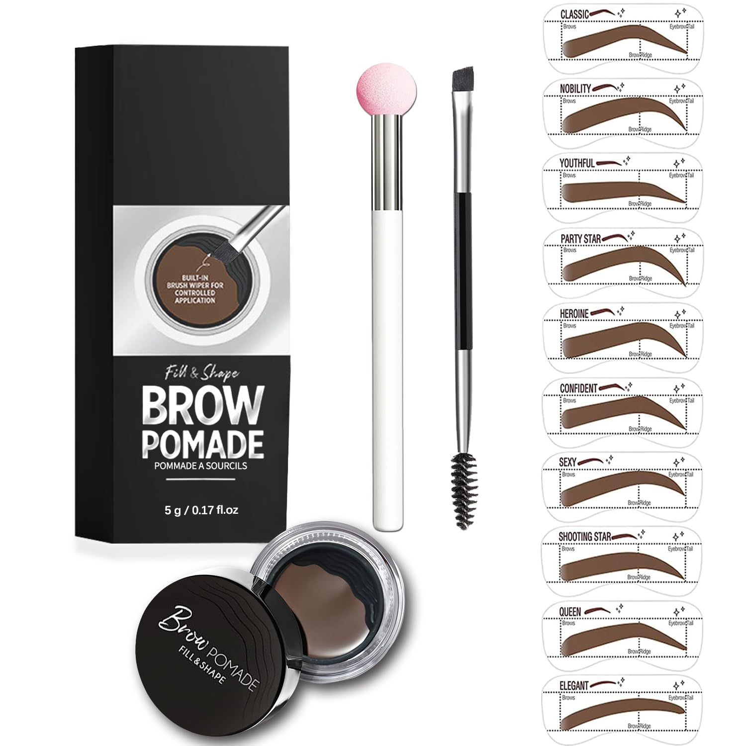 Dmktu Eyebrow Stencil Kit – Stamp & Templates for Natural, Smudge-Proof Brows