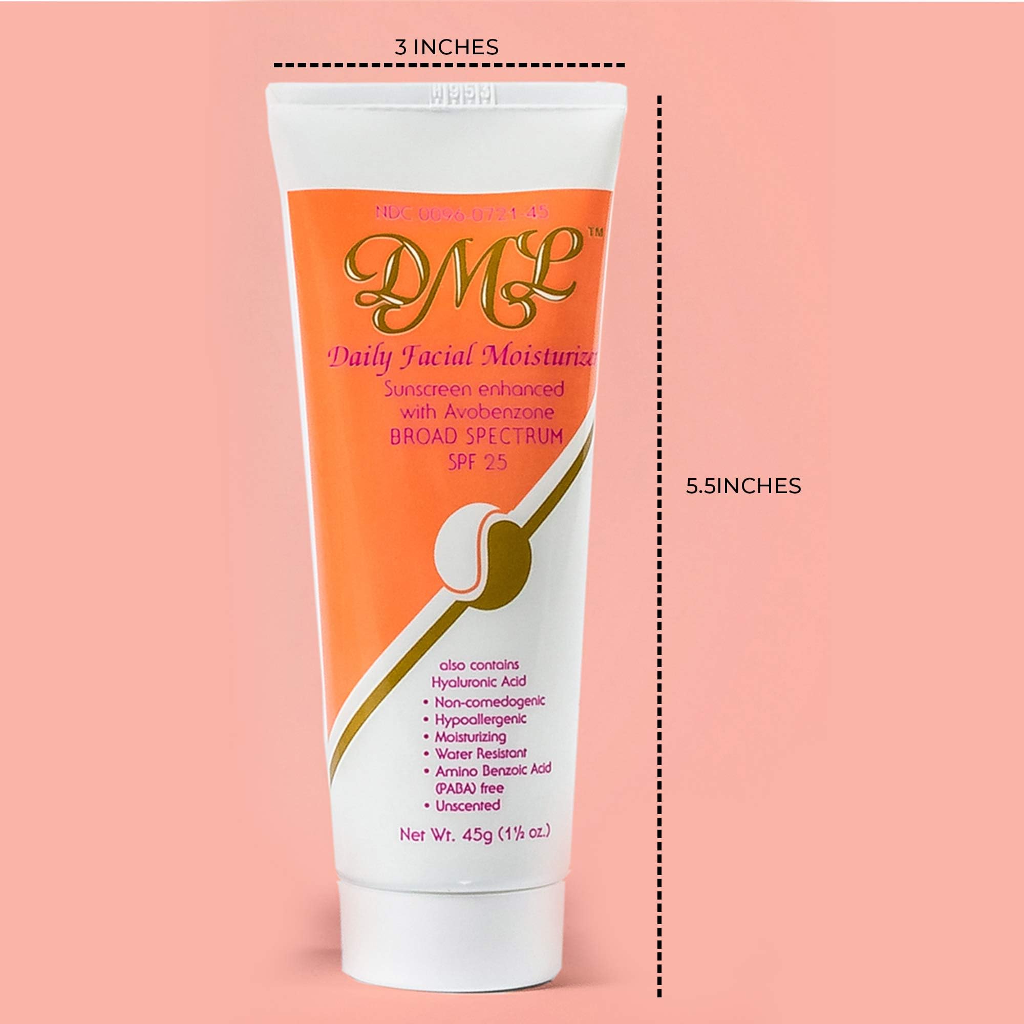 DML Daily Facial Moisturizer SPF 25 - 1.5 oz | Fragrance-Free & Hypoallergenic