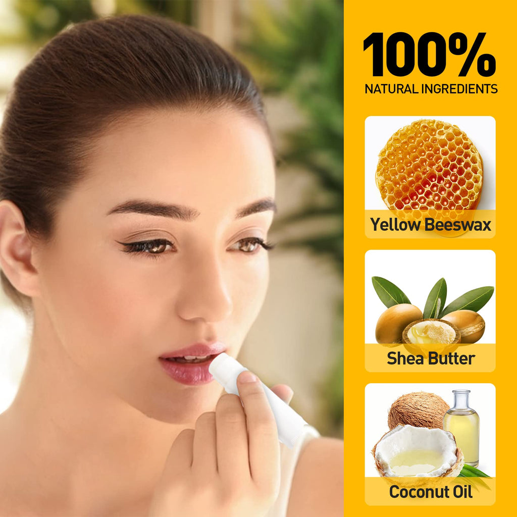 DMSKY Lip Balm Bulk Unlabeled 300 Pack – Natural Ingredients, Vitamin E & Shea Butter