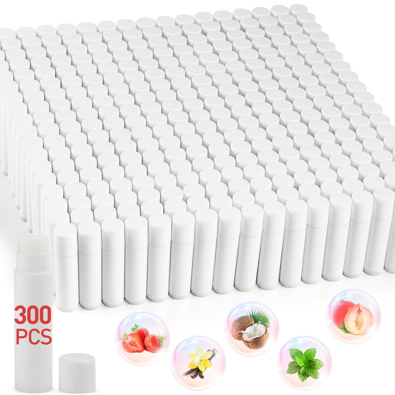 DMSKY Lip Balm Bulk Unlabeled 300 Pack – Natural Ingredients, Vitamin E & Shea Butter