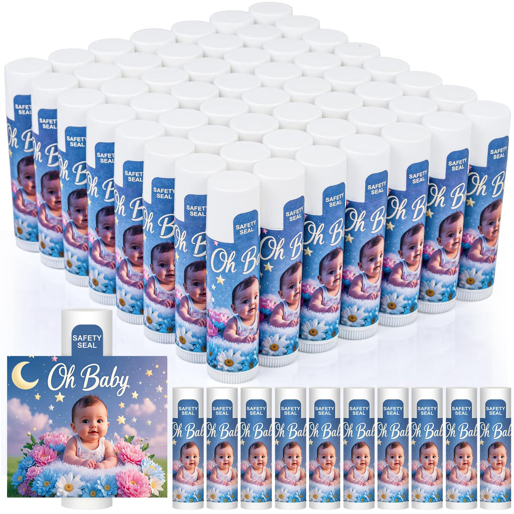 Dmsky Oh Baby Lip Balm Bulk 60 Pack | Baby Shower Favors & Gift Ideas