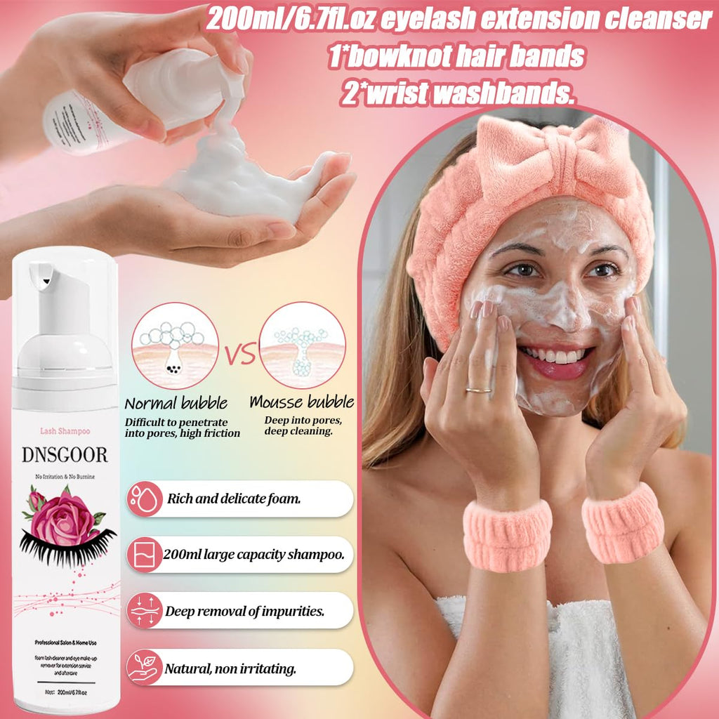 DNSGOOR DIY Lash Extension Kit – 280 Lashes, Bond & Seal, Cleanser, USB Lash Fan