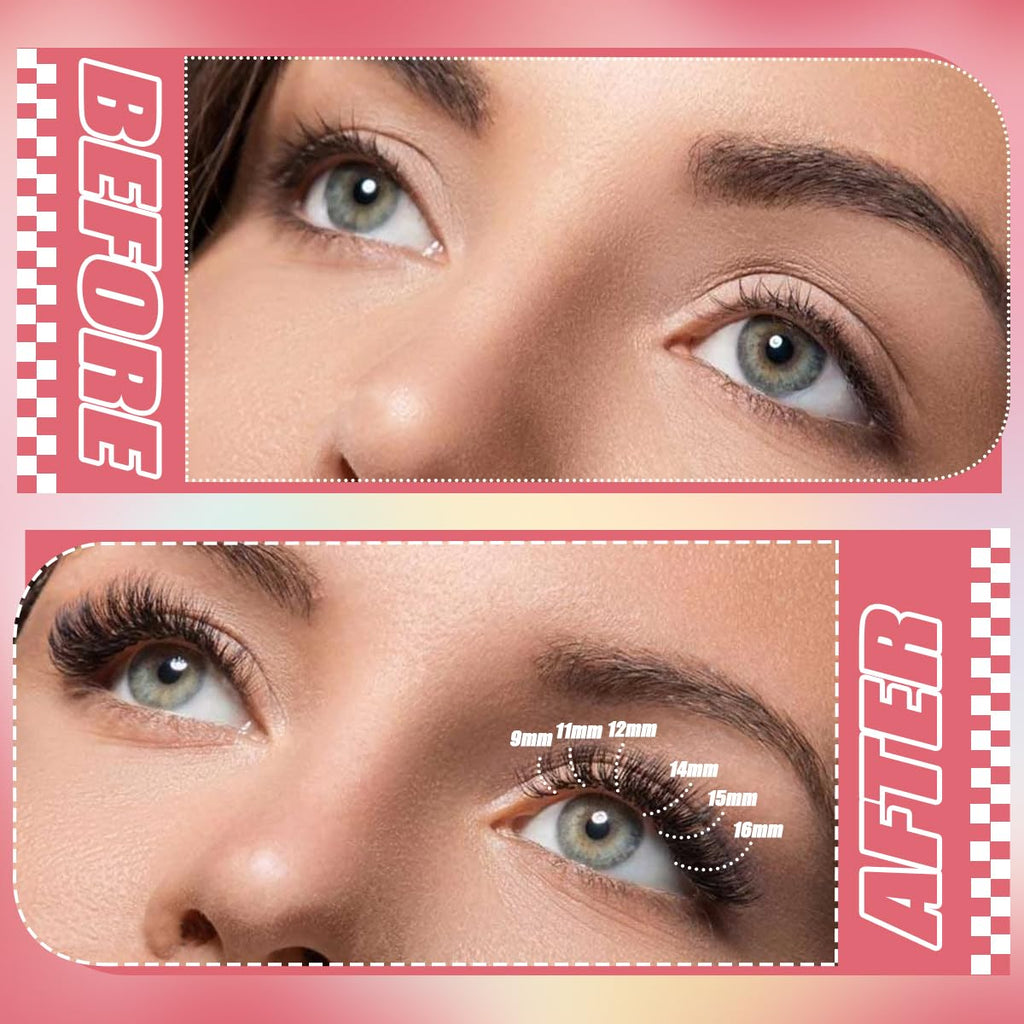 DNSGOOR DIY Lash Extension Kit – 280 Lashes, Bond & Seal, Cleanser, USB Lash Fan