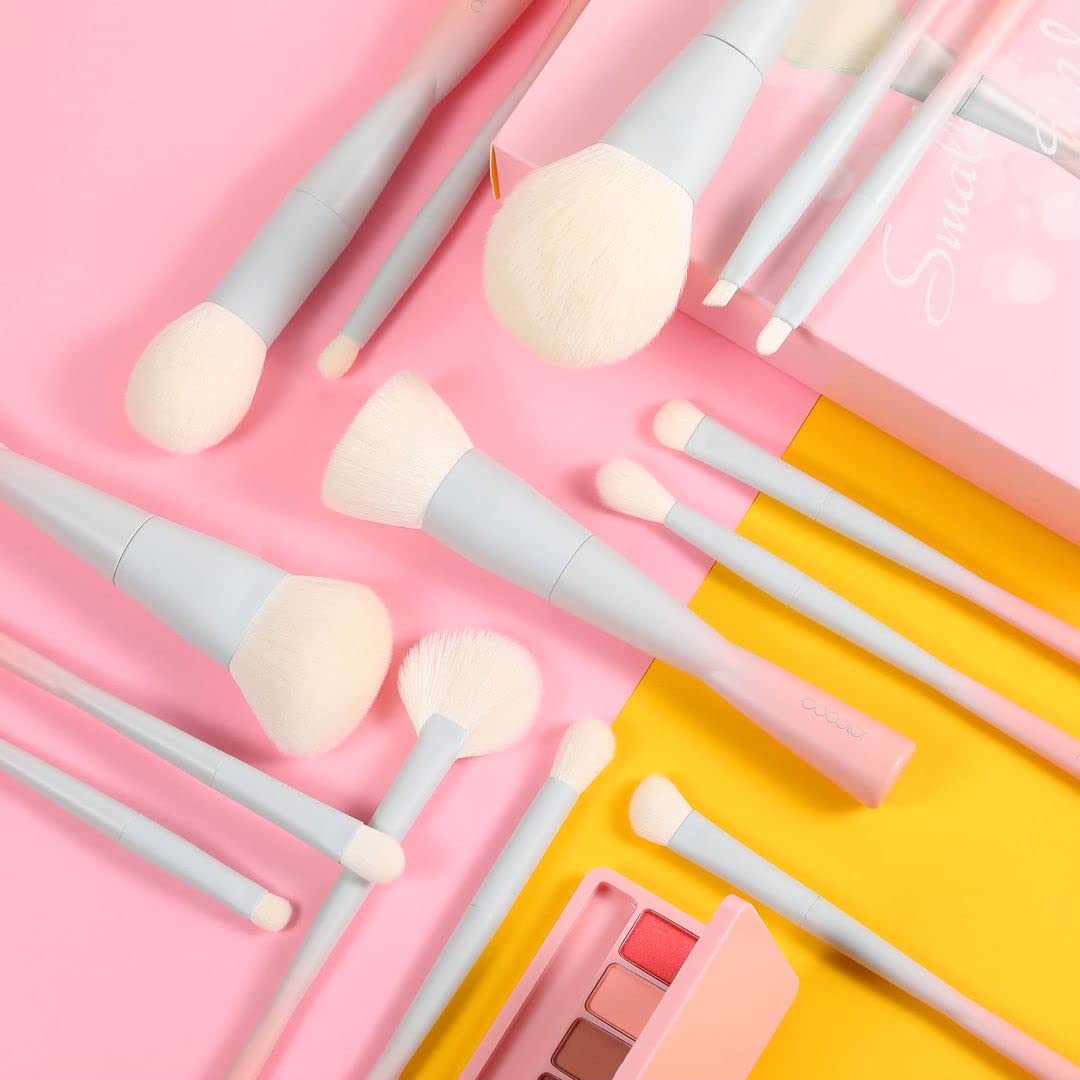 Docolor 14-Piece Premium Synthetic Makeup Brush Set – Cruelty-Free, Eye & Face