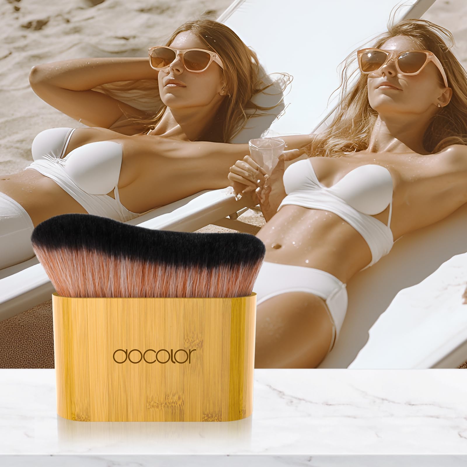 Docolor Self Tanner Brush Large Body – Soft Vegan Tanning Brush for Face, Body, and Back