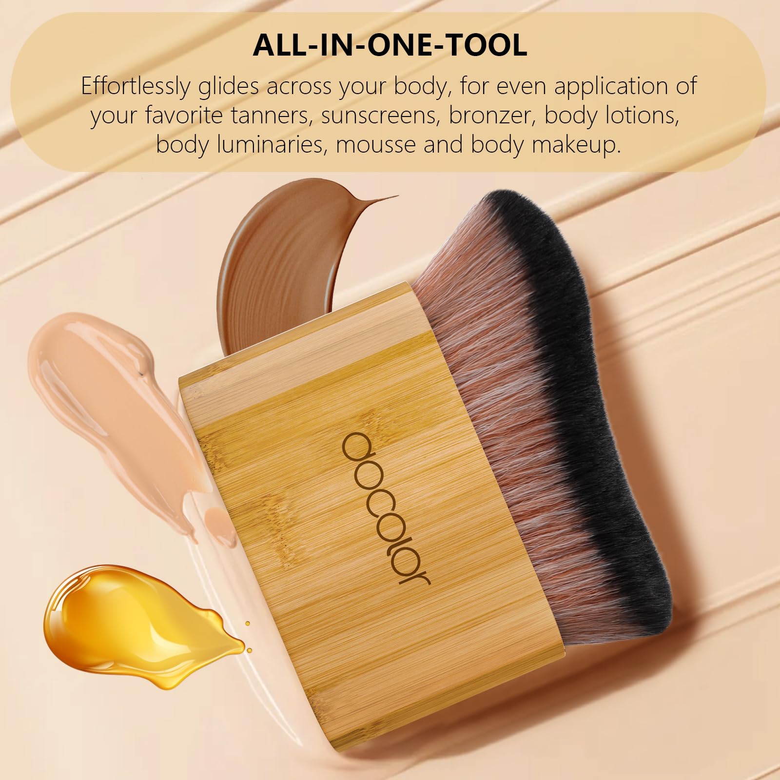 Docolor Self Tanner Brush Large Body – Soft Vegan Tanning Brush for Face, Body, and Back
