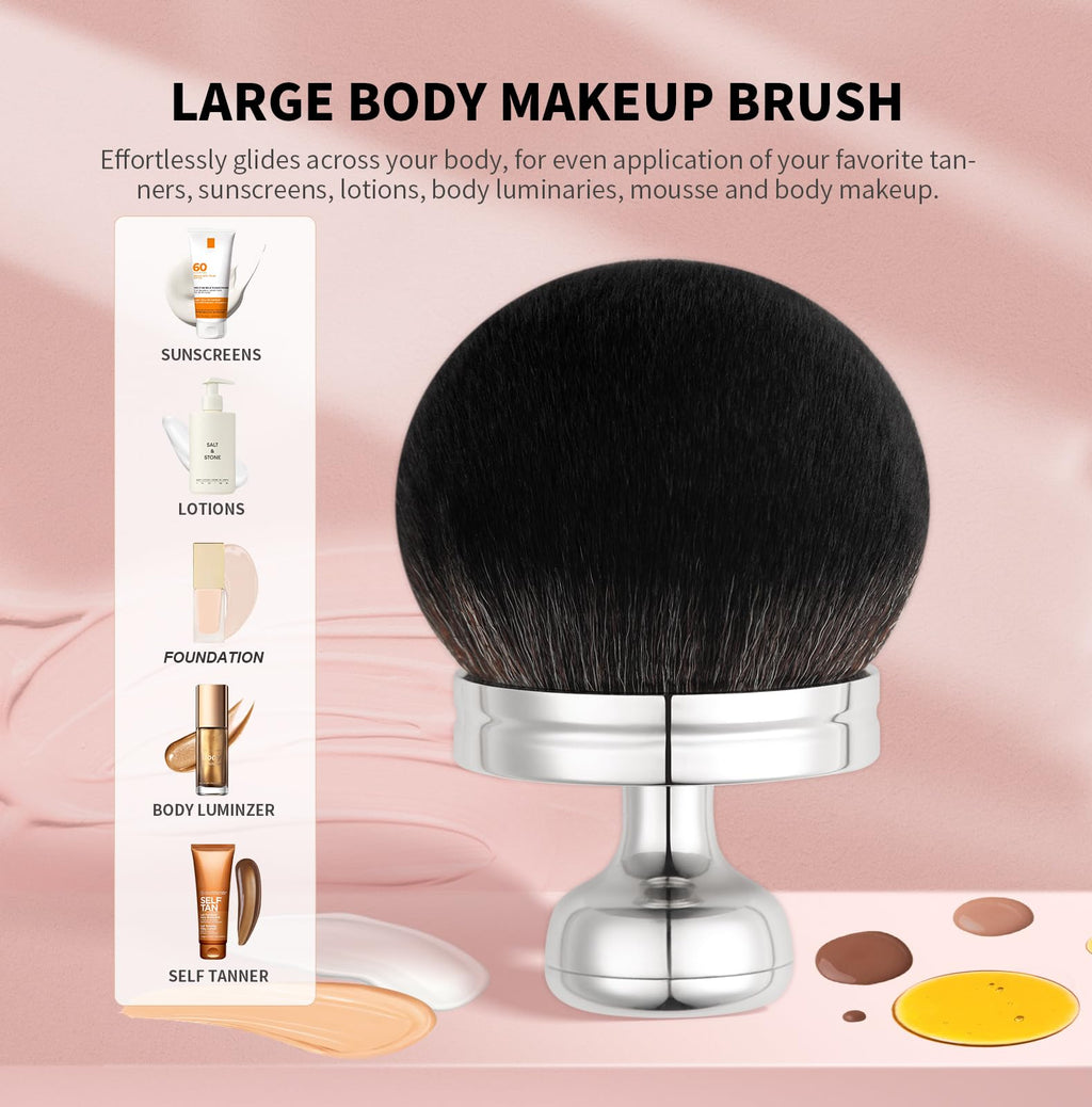 docolor Extra Large Body Makeup Brush – 3-Inch Oval Kabuki for Self Tanner