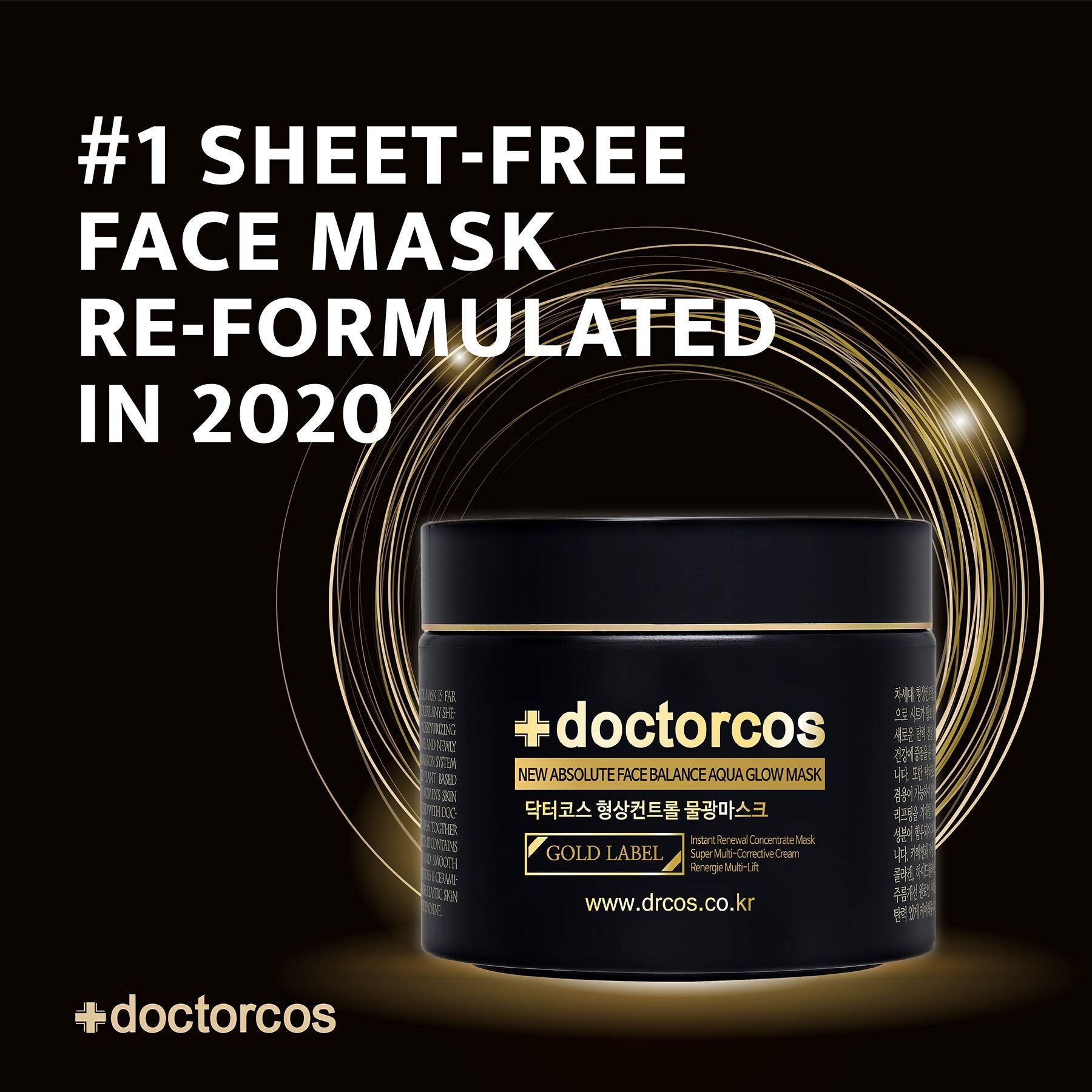 DOCTORCOS Gold Label Water Glow Mask Cream (4th Gen) – Absolute Face Balance Aqua Glow Mask | 3.71 oz