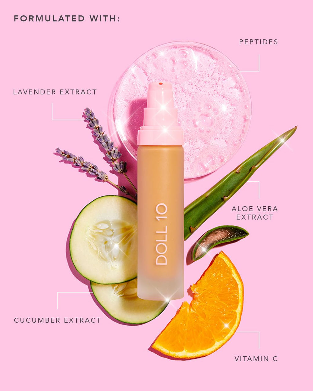 DOLL 10 NO. T.C.E Super Coverage Serum Makeup with Peptides – Fair, One Size
