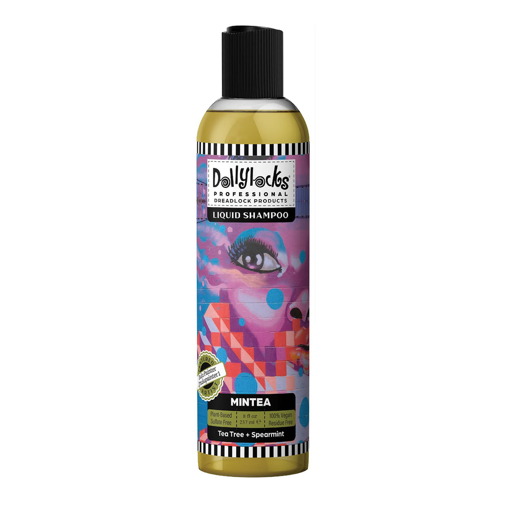 Dollylocks Clarifying Liquid Shampoo – Tea Tree Spearmint | Paraben-Free, Plant-Based, Vegan & Residue-Free for Dreadlocks | 8oz