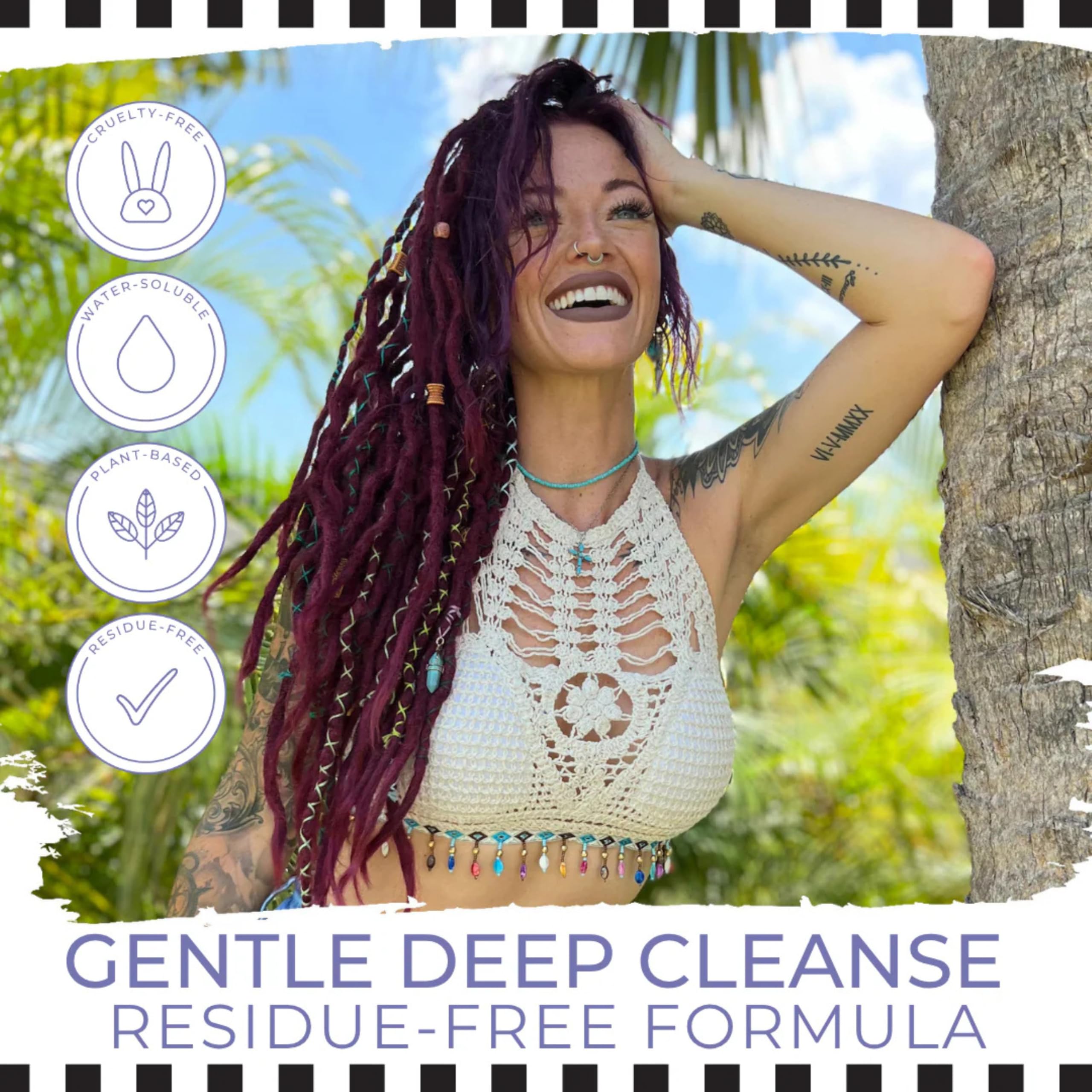 Dollylocks Liquid Shampoo – Plant-Based, Residue-Free Cleanser for Dreadlocks | pH-Balanced & Vegan (Nag Champa, 8oz)